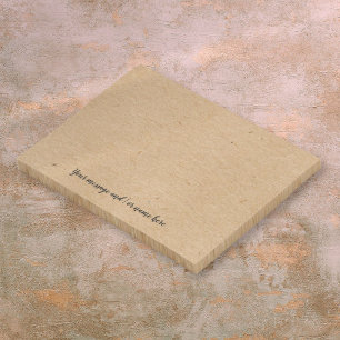 Personalised Message Rustic Kraft Paper Style Post-it Notes