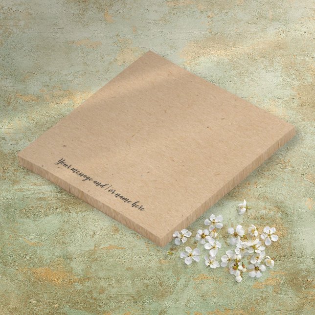 Personalised Message Rustic Kraft Paper Style Post-it Notes (Personalized Message Rustic Kraft Paper Style Post-it Notes
)