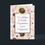 Personalised Message Sunflower Engagement Card<br><div class="desc">Vibrant sunflowers illustrate these engagement congratulations cards. All the text on the front and the inside of these greeting cards is ready for you to personalise. So,  you can create your own custom message greeting card for weddings,  engagements,  showers or any occasion.</div>