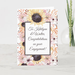 Personalised Message Sunflower Engagement Card