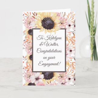 Personalised Message Sunflower Engagement Card