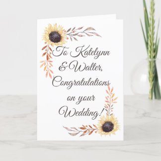 Personalised Message Sunflower Wedding Card