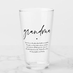 Personalised Message to Grandma Elegant Typography Glass