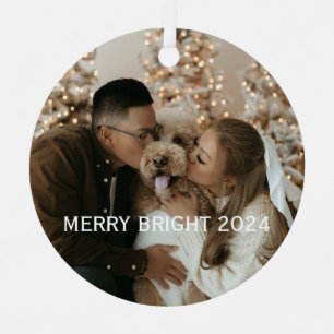 Personalised Metal Circle Ornament - Custom Photo 