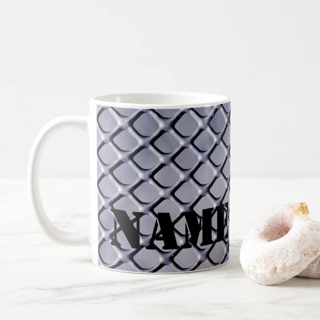 Personalised Metal Metalic Design Coffee Mug (With Donut)