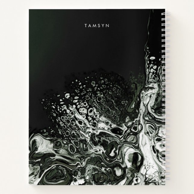 Personalised Metallic Cover Minimalist Sketchbook Notebook (Back)