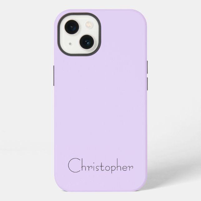 Personalised Metallic light violet Radial Texture iPhone Case (Back)