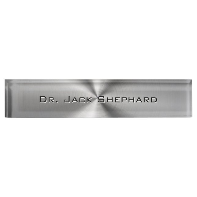 Personalised Metallic Radial Texture Nameplate (Front)