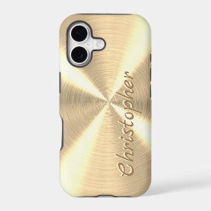 Personalised Metallic titanium Gold Radial Texture