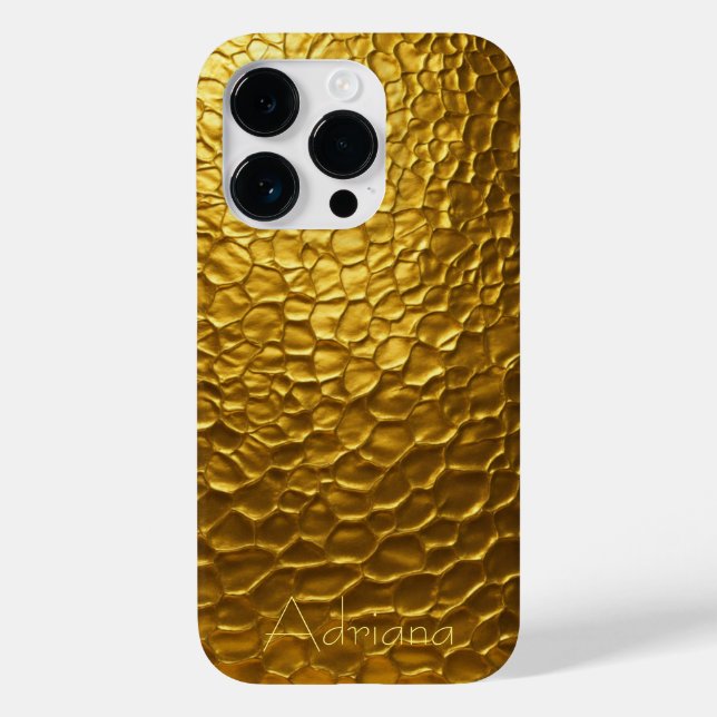 Personalised Metallic titanium Gold Radial Texture Case-Mate iPhone Case (Back)