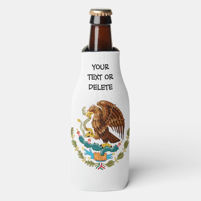 Personalised Mexican Flag Bottle Cooler (Bottle Front)