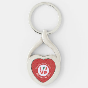 Personalised Mexican Red LOVE Flag Key Ring