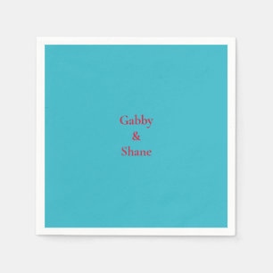 Personalised Mexican Turquoise Couples Shower  Napkin