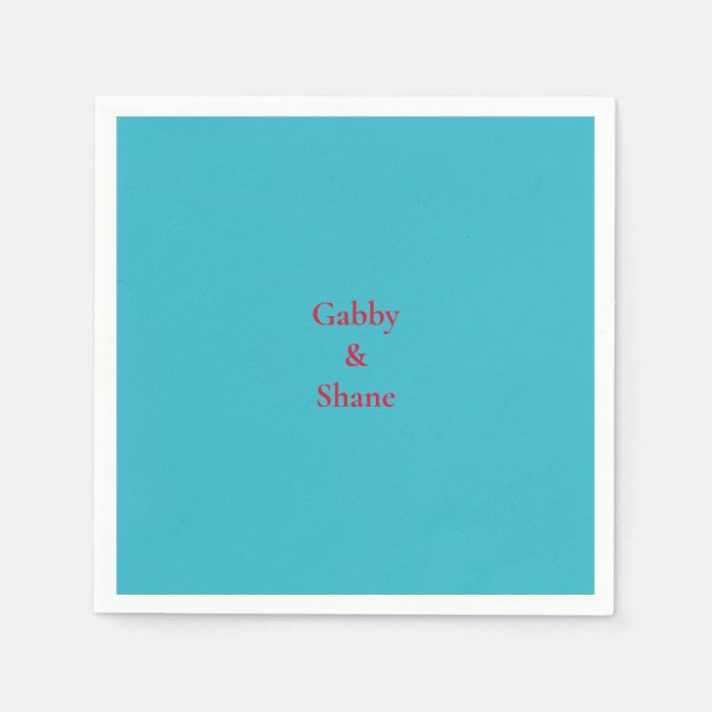 Personalised Mexican Turquoise Couples Shower  Napkin (Front)