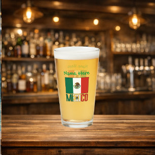 Personalised Mexico Flag Glass