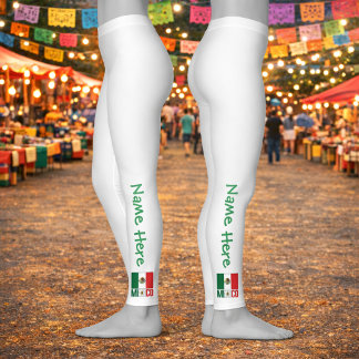 Personalised Mexico Flag Name Design Leggings