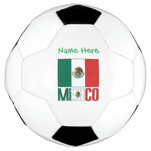 Personalised Mexico Flag Soccer Ball