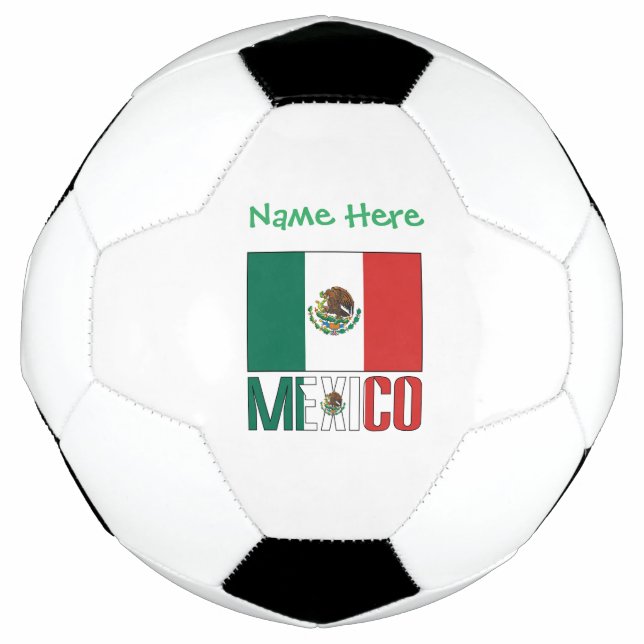 Personalised Mexico Flag Soccer Ball (Front)
