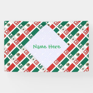 Personalised Mexico Flag Tiled Banner