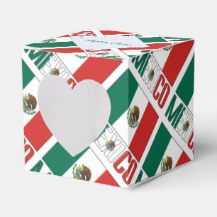 Personalised Mexico Flag Tiled Heart Favour Box