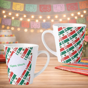 Personalised Mexico Flag Tiled Latte Mug