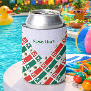 Personalised Mexico Tiled Flag Can Cooler