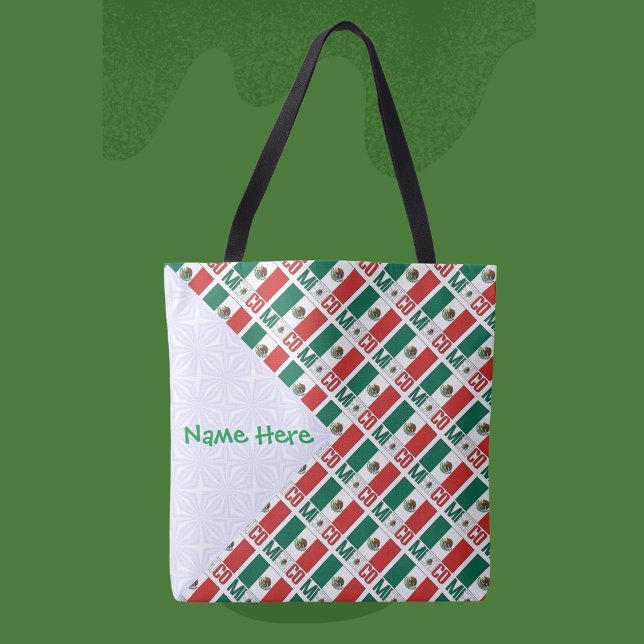 Personalised Mexico Tiled Flag Custom Tote Bag (Creator Uploaded)