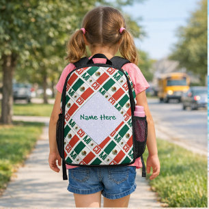 Personalised Mexico Tiled Flag Printed Backpack