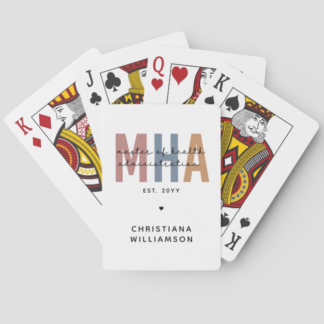 Personalised MHA Master of Health Administration Playing Cards (Back)