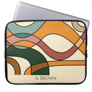 Personalised Mid Century Abstract Tech Style Laptop Sleeve