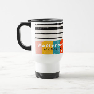 Personalised Mid Century Modern Abstract Name Travel Mug
