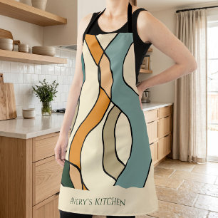 Personalised Mid Century Modern Kitchen Apron