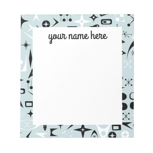 Personalised Mid Century Modern Notepad (Front)