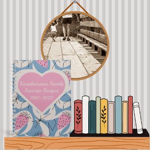 Personalised Mid-Century Pink Keepsake Recipe Book