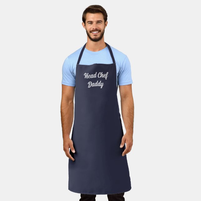 Personalised Midnight Blue Apron (Worn)