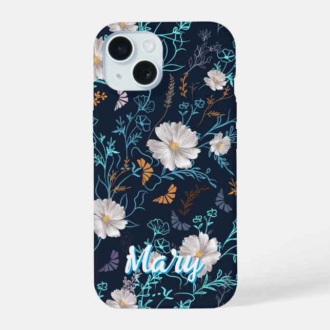 Personalised Midnight Garden iPhone 15 Case (Back)