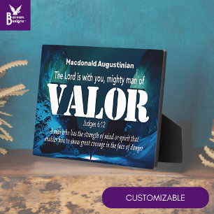 Personalised MIGHTY MAN OF VALOR Judges 6:12 Plaque