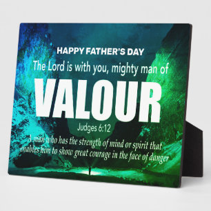 Personalised MIGHTY MAN OF VALOUR Christian Plaque
