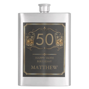 Personalised Milestone Birthday Whisky hip Flask