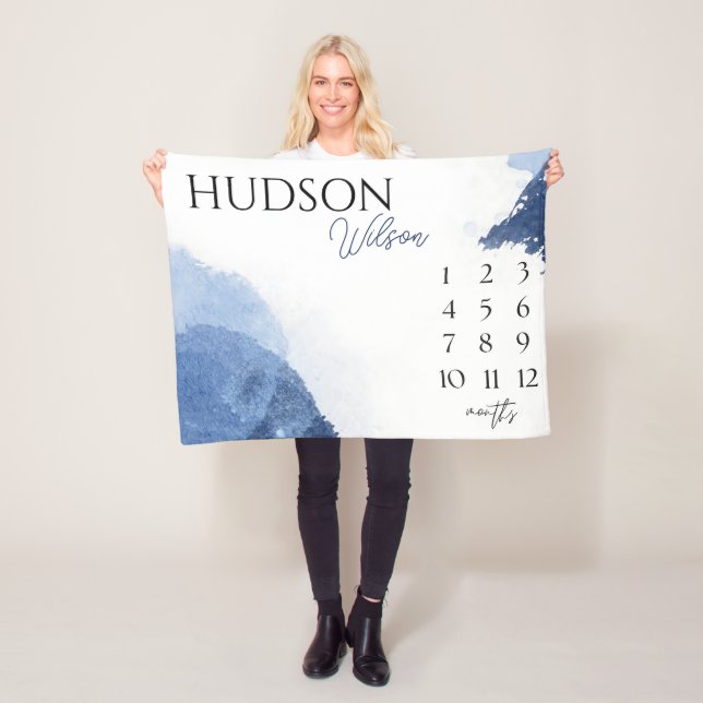 Personalised Milestone Blanket Baby Boy Blanket  (In Situ)