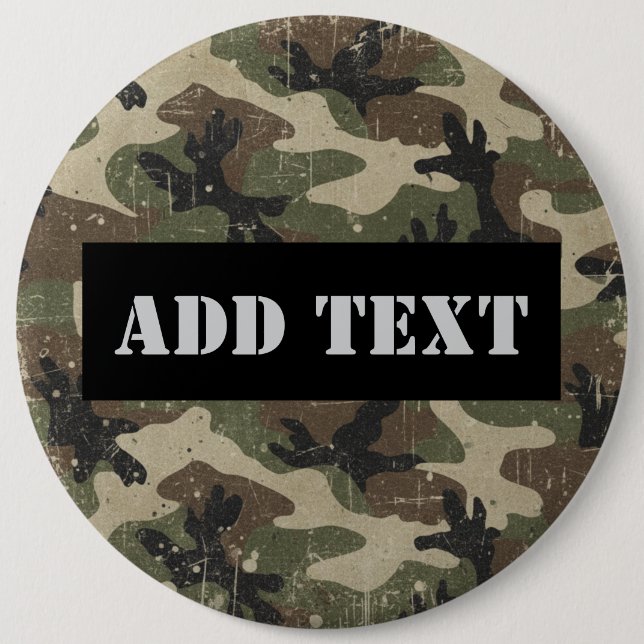 Personalised Military  6 Cm Round Badge (Front)