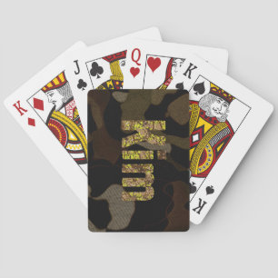Personalised Military Camouflage Font Kim Playing Cards