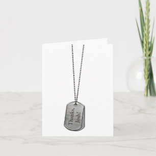 personalised military dog tags thank you card
