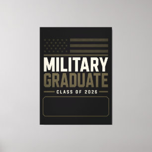 Personalised Military Graduate 2026 Name Canvas Print