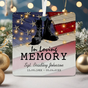 Personalised Military Memorial Christmas Metal Tree Decoration