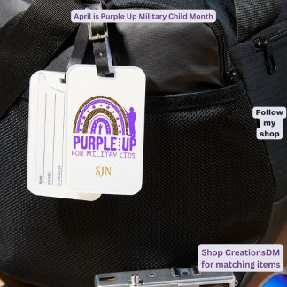 Personalised Military - Purple Up Military Child Luggage Tag