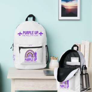 Personalised Military - Purple Up Military Child Printed Backpack