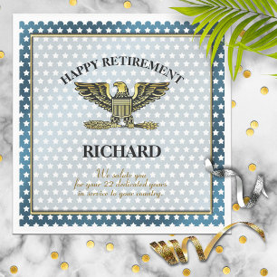 Personalised Military Retirement Party Napkin