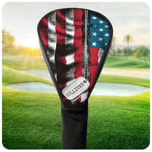 Personalised Military Soldier Dog Tags USA Flag  Golf Head Cover