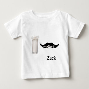 Personalised Milk Moustache Baby T-Shirt